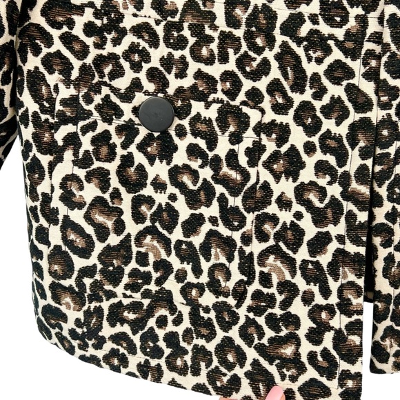Chico's Jacquard Leopard Print Jacket Sz 2 US Size L - Picture 8 of 13
